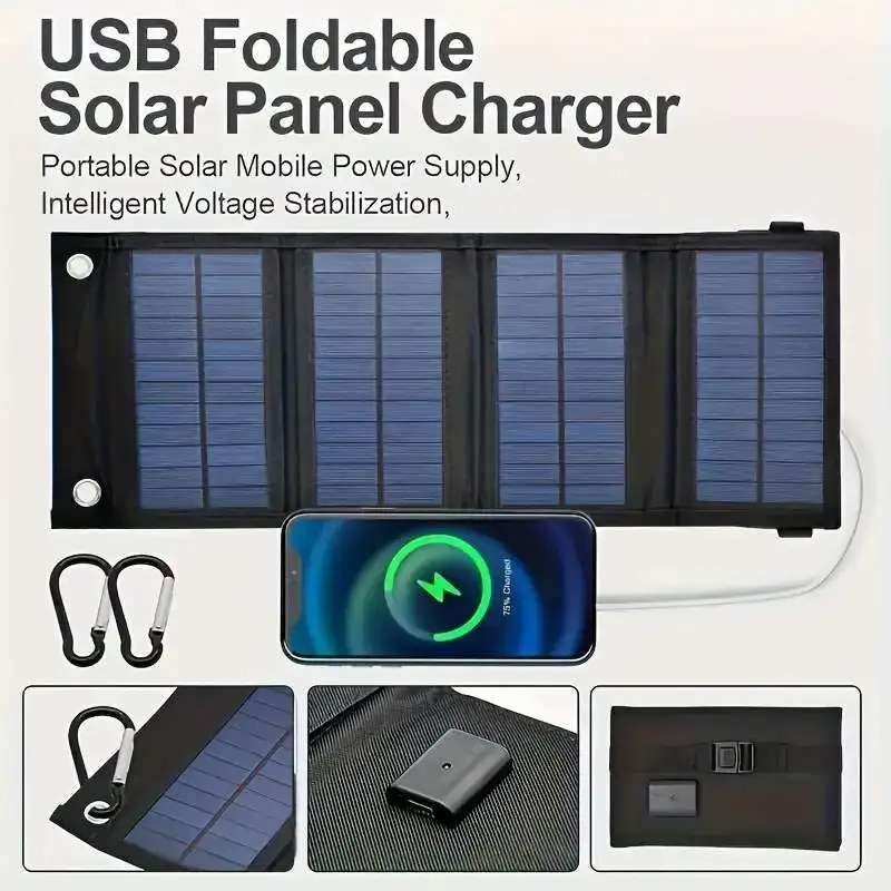 Folding Solar Panel - Портативная USB-складная солнечная панель, складные солнечные